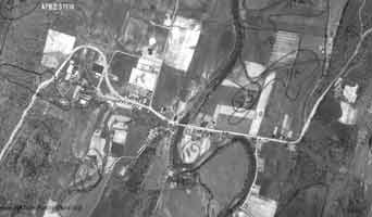 1938 Aerial photo of Capon Bridge